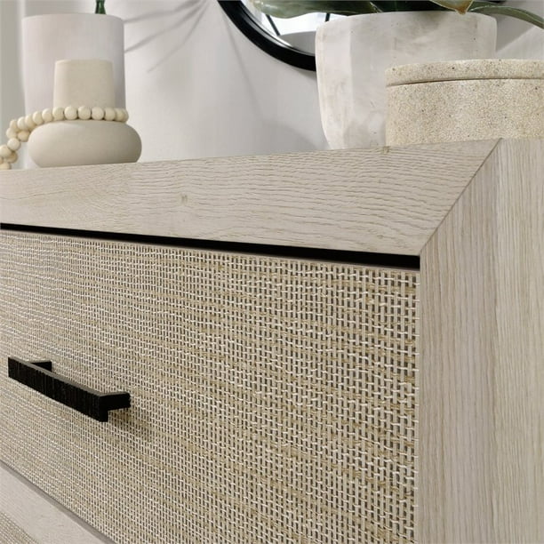 Sauder Pacific View Engineered Wood 6 Drawer Bedroom Dresser in