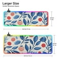 thumbnail image 3 of Pomegranate and Blue Leaf RGB Gaming Mouse Pad Large Keyboard Mat Rubber Base 13 Light Modes, 3 of 6