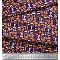 thumbnail image 2 of Soimoi Poly Georgette Fabric Pizza,Cake & Croissant Food Print Sewing Fabric Yard 52 Inch Wide, 2 of 3