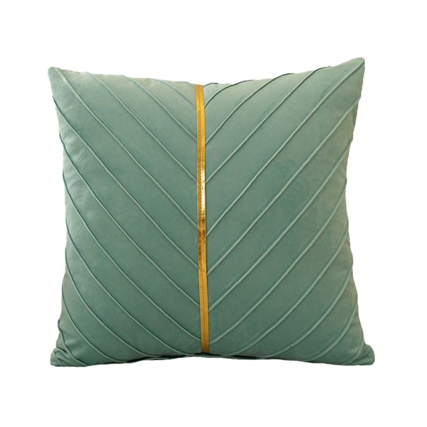 Lujosa funda de cojín de terciopelo de 45 x 45 cm con detalles dorados para sofá cama y salón