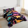 thumbnail image 3 of Castle Fairy Cartoon Colorful Dinosaur Full Size Comforter Sets,Cute Flowers Bedding Sets, 3 of 8