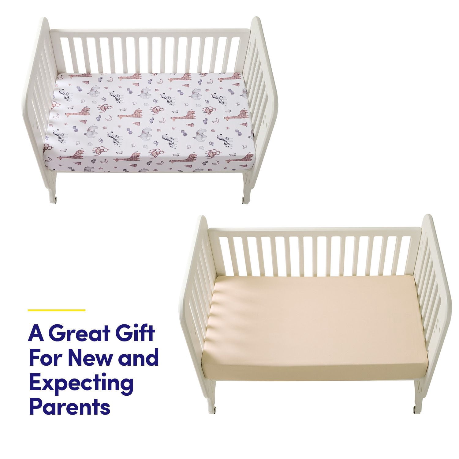Crib & Toddler Extra Soft Microfiber Fitted Sheets for Standard Crib & Toddler Mattress Pad for Baby Girls and Boys, 4-Pack