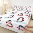 thumbnail image 4 of Homewish Kawaii Antarctic Penguin Twin Sheet Sets, Cartoon Winter Animal Twin Fitted Sheet, Teens Kids Boys Girls Flat Sheet, Luxury Bedroom Decor, 3pcs, 4 of 8