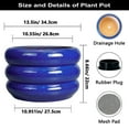 thumbnail image 3 of 13.5 inch Flower Pots - Modern Large Round Ceramic Planter with Drainage ,Gift for Women & Mom for Indoor Trees & Tall Plants Blue, 3 of 7