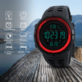 thumbnail image 4 of SKMEI Men's Watch, Waterproof Digital Sport Watch, Military Digital Watch Alarm Back Light Classic Watch, Red, 4 of 9