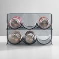 thumbnail image 3 of Stackable Plastic 3 Bottle Refrigerator Wine Rack - Kitchen Storage Organizer for Champagne, Wine or Water Bottles - Stacking Wine Organizer for Fridge - Ligne Collection - 2 Pack, 3 of 6