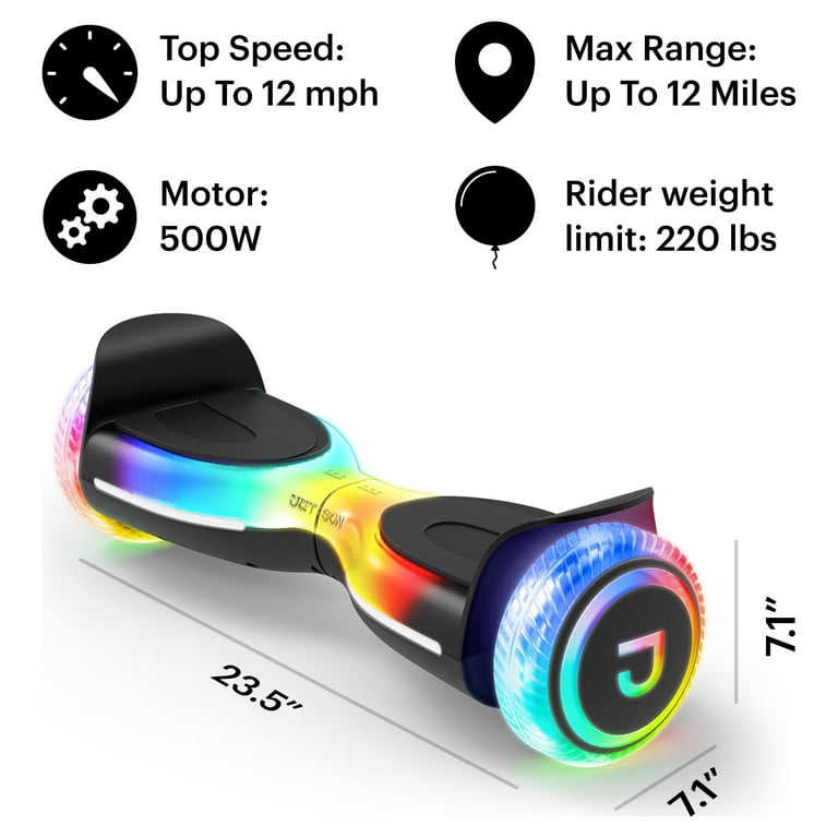 Free Shipping Jetson Hali X Luminous Extreme Terrain Dynamic Bluetooth Speakers Hoverboard Black Walmart