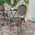 thumbnail image 3 of Flash Furniture Lourdes Indoor/Outdoor French Bistro Stacking Chair Black/White/Natural, 3 of 14