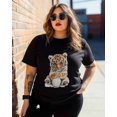 thumbnail image 3 of T Shirts for Women Short Sleeve Cotton Crewneck T-Shirt, Cute Tiger with Yarn Ball Tee Tops Casual Basic T-Shirts, XS-5XL Black XS, 3 of 7