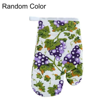 

HOVTOIL Insulation Gloves Oven Mitt Fruit Print Insulated Thickened Anti-slip Hanging Microwave Glove for Picnic