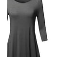 thumbnail image 4 of FashionOutfit Women's Casual 3/4 Sleeve Bubble Midi Dress with Pocket Made in USA, 4 of 4
