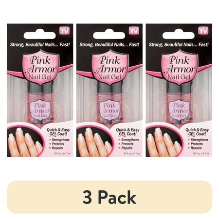 (3 pack) Pink Armor Nail Gel Polish, Strengthening Nail Polish , 0.5 fl oz