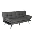 thumbnail image 3 of Memory Foam Futon, Gray Faux Suede, 3 of 6