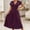 Purple, variant on Women's Spring Casual Ruffle Short Sleeve Wrap V-Neck A-Line Loose Fit Swing Party Work Midi Dress Red XL(XL)
