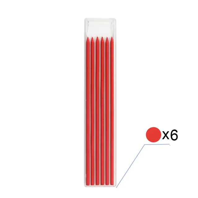Crayon Mécanique de Charpentier Solide avec Taille-Crayon pour Travail du Bois Construction Longue Tête Crayon de Charpentier Fournitures de Papeterie Recharges Rouges