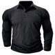 thumbnail image 2 of pstuiky hombres de manga larga, Blusa con botones y solapa de color liso para hombre Tops de hombre s, 2 of 6