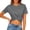 23#Dark Gray, variant on Women's Crop T-Shirt Twist Front Tee T-Shirt Long Sleeve Cut Out Casual Summer Blouse Top Black,Size S