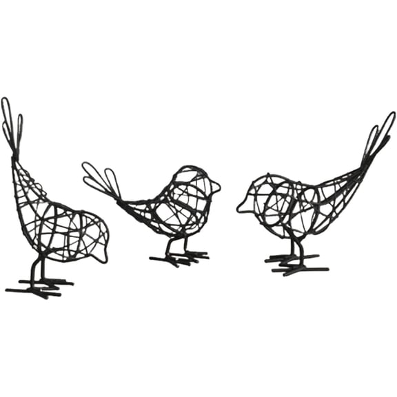 Iron Bird Sculpture, Metal Animal Figurine for Desk Shelf Decor, Rustic Tabletop Ornament, Housewarming Gift for Home Accent