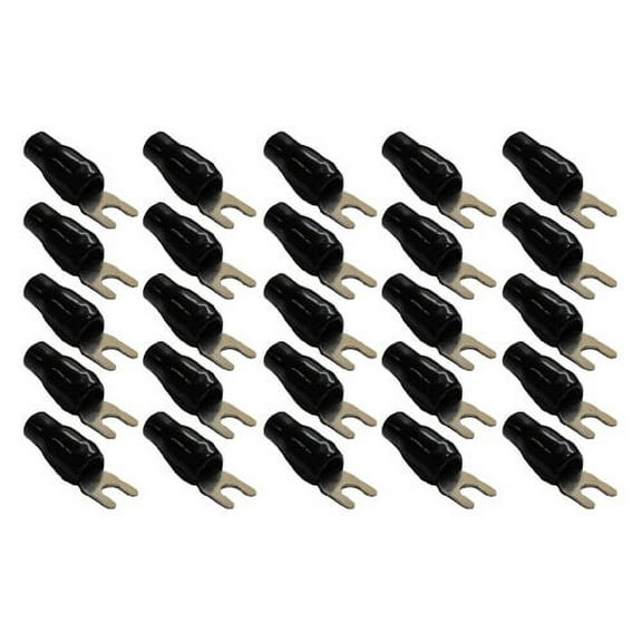 Stinger S4GBSPTBB Car Audio 4 Gauge Power Wire Black Spade Terminals 25 Pack
