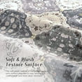 thumbnail image 4 of Balacho Floral Mosaic Boho Patchwork Quilted Faux Wool Area Rug, 4' x 6', Gray, 4 of 8