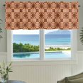 thumbnail image 3 of Orange Brown Flowers Farmhouse Short Window Curtain Valances, Farmhouse Retro Abstract Floral Rod Pocket Kitchen Valances for Living Room Bedroom Bathroom Cafe 54" x 18", 3 of 8