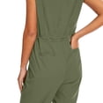 thumbnail image 5 of Niaahinn Women's Scrub Jumpsuit In 8 Pocket Scrubs Set with Front Zipper Open Placket Neckline Top and Elastic Waist, 5 of 8
