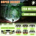 thumbnail image 3 of Headlights 8000 LM Super Bright 2 Pack, LED Headlamp Flashlight for Adults Rechargeable, Head Lamp Lights for Forehead with Motion Sensor for Outdoor Camping Running Fishing Cycling (2), 3 of 9