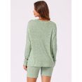 thumbnail image 4 of DARING DIVA Women's 2 Pcs Biker Shorts Lounge Sets Ribbed Knit Outfits Green S, 4 of 6
