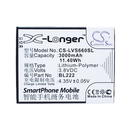 3000mAh BL222 Battery for Lenovo S668T S660