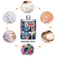 thumbnail image 6 of Yayeee 2 Pack Qtip Holder Bathroom Cotton Swab Canister with Lid Clear Dispenser Set, Black Cats and Hearts, 6 of 6
