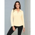 thumbnail image 3 of Women'S 1/4 Zip Shirts UPF 50+ Sun Protection Pullover Long Sleeve Quick Dry Workout Hiking Athletic Shirts Yellow XXL, 3 of 7