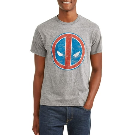 Marvel Deadpool men's americana logo short sleeve graphic t-shirt, up to size