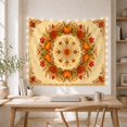 thumbnail image 5 of Autumn Pumpkins and Dahlias in Golden Wheat Field, Nostalgic Folk Art for Home Decor Lovers, Autumnal Wreath Wall Art, Thanksgiving Gift, Tapestry Wall Hanging for Living Room and Bedroom, 5 of 7