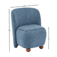 thumbnail image 2 of Modern Armless Accent Chair, Small Reading Chair with Upholstery and Exquisite Round Pine Wood Feet, Low-Back Club Chair for Small Living Spaces, Bedroom, Reading Nook, Blue, 2 of 9