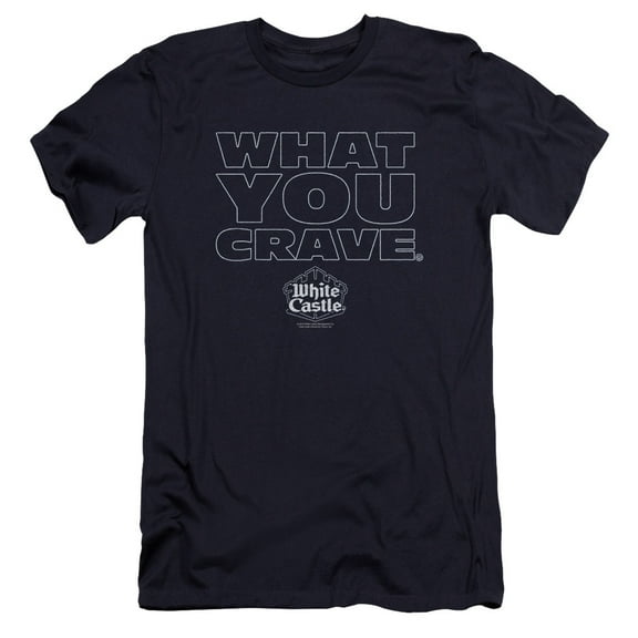 White Castle Craving Premium Canvas Adult Slim Fit 30/1 T-Shirt Navy