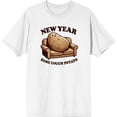 thumbnail image 3 of New Year Same Couch Potato Adult White Crew Neck Short Sleeve Tee-XXL, 3 of 4