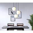 thumbnail image 2 of Indoor Modern Home Decor Bright Ceiling Gene 3 Light Black and Frosted White Glass Pendant, 2 of 7