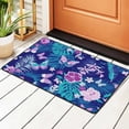 thumbnail image 2 of YFYANG 36"x24" Non-Slip Flannel Carpet Doormat, Living Room Bedroom Office Decorative Area Rugs, Indoor Purple Butterfly Flower Doodle Floor Mats, 2 of 7