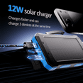 thumbnail image 4 of SOLPOWBEN 30000mAh Solar Power Bank Compatible for Iphone 17 Cell Phone 12W Portable Charger Power Bank for Outdoor Camping Hiking (Blue), 4 of 8