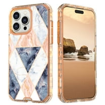 Casetego for iPhone 15 Pro Case 6.1",Shiny Bling Marble Full Body Protective Support Wireless Charing Bumper Rugged Anti-Scratch Hybrid Rubber Case Cover,White Gold