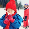 thumbnail image 4 of Guantes de esquí de invierno para niños, guantes de nieve térmicos impermeables y cálidos para correr, esquiar, ciclismo, deportes al aire libre para niños y niñas de 4 a 6 años (negro) oso de fresa Electrónica, 4 of 5