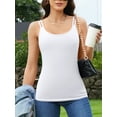 thumbnail image 3 of Charmo 2-Pack Cotton Tank Tops for Womens Built-in Shelf Bra Camisole, 3 of 7