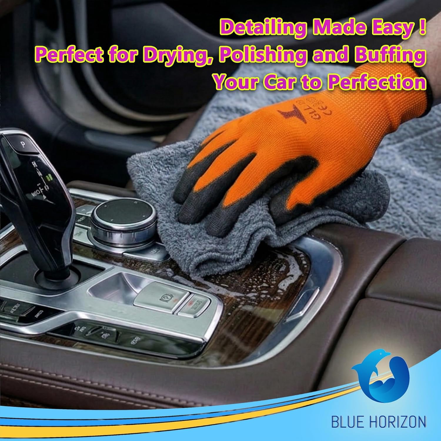 Microfiber Towels High Plush All Purpose Cleaning Cloths, Pack of 10, Size 16"x16", for Household and Professional Polishing Wax Removal Car Auto Detailing Drying