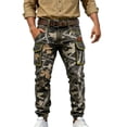 thumbnail image 1 of Pantalon Cargo Extérieur pour Usage Quotidien avec Multiples Poches et Détails Imprimés Pantalon de Travail Polyvalent pour Randonnée et Style Urbain, 1 of 4