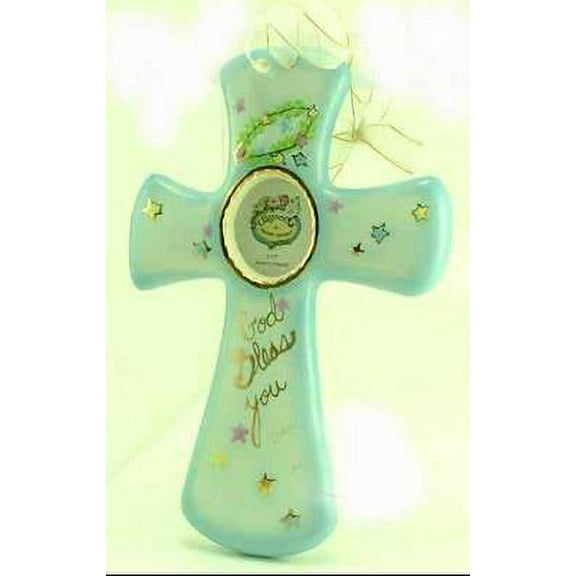 God Bless You Frame Blue - Clayworks