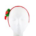 thumbnail image 4 of Lux Accessories Red Green Festive Christmas Xmas Garland Bow Star Headband, 4 of 5