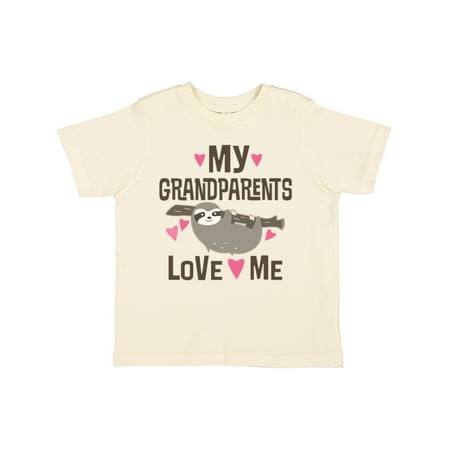

Inktastic My Grandparents Love Me Sloth Gift Toddler Toddler Girl T-Shirt