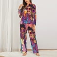 thumbnail image 2 of Pajamas for Women Set - Hip Hop People No.110 Comfy Long Sleeve Button Up Pajama Sets for Women 2 Piece, Soft Sleepwear Nightwear Pjs Lounge Sets for Women with Pockets, 2 of 6