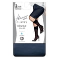 thumbnail image 2 of Hanes Curves Opaque Socks 2-Pack Navy 1X/2X Women's, 2 of 2