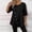 Black, variant on Womens Casual Tunic Top Crew Neck 3/4 Sleeve Asymmetrical Button Side Loose High-Low Hem Everyday Solid Color Blouse Khaki XL(XL)